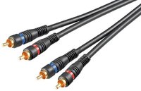 Audio-Kabel 2x Cinch-Stecker/Stecker vergoldete Kontakte 10m