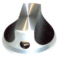 Alu-Knopf, Knebelform für 6mm-Achse schwarz/silber
