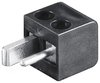 Lautsprecher-DIN-Winkelstecker schwarz mit Schraubanschlüssen