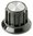 Kunststoff-Knopf mattschwarz mit weißer Strichmarkierung für 6 mm Achsen