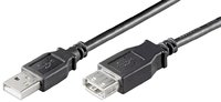 USB2.0 Verlängerung A-Stecker - Buchse 3m schwarz