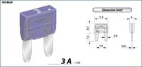 3 A KFZ-Flachsicherung 11mm 32V violett 10er-Pack