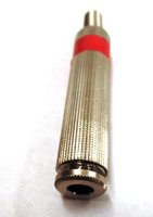 Klinkenkupplung 6,3mm MONO Metall mit Knickschutz Farbring rot